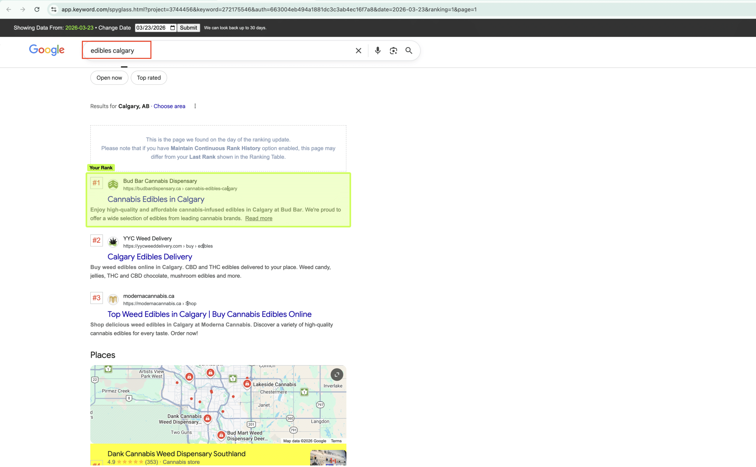 Bud Bar Cannabis search engine results