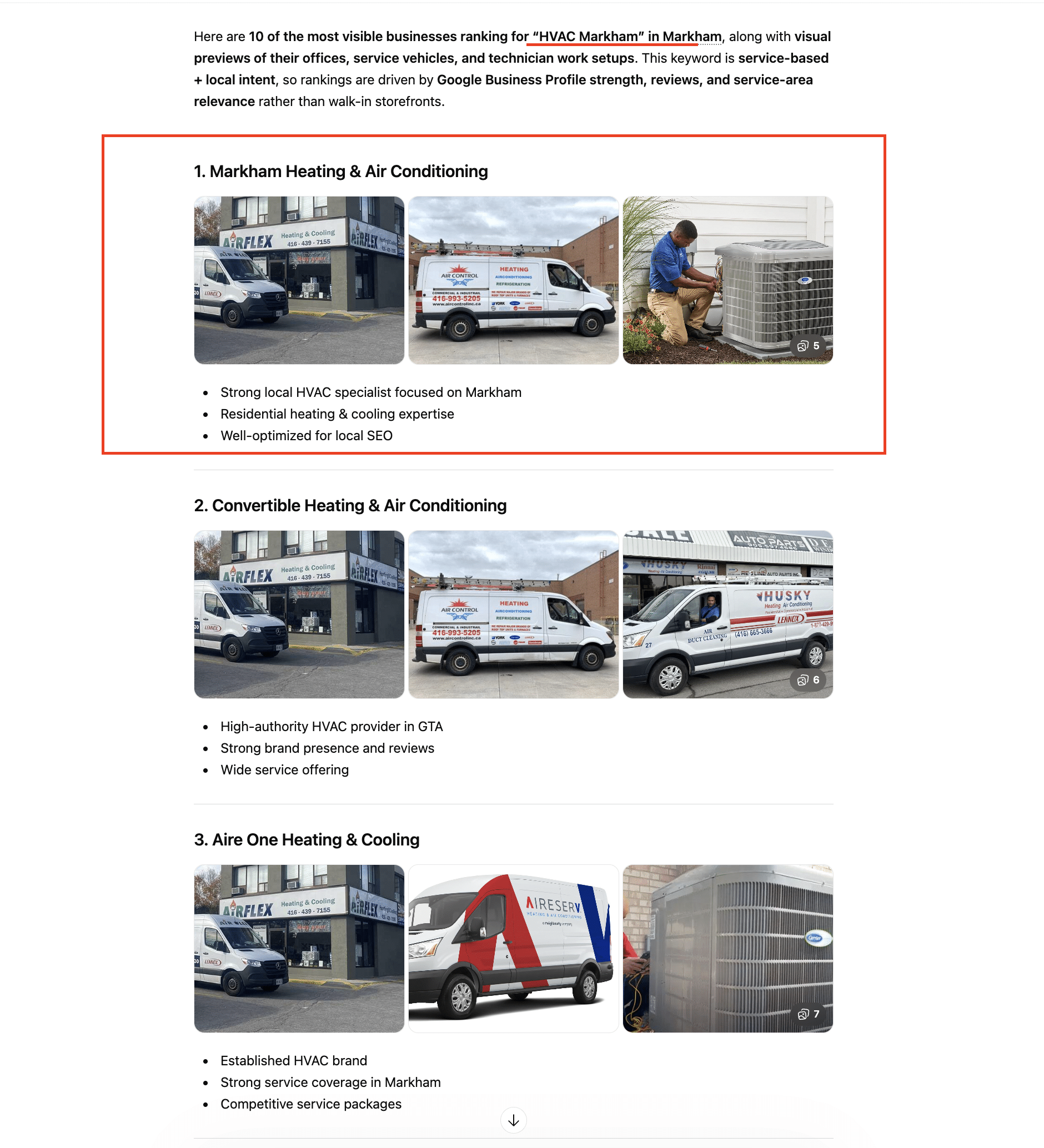 Markham HVAC recommended in ChatGPT
